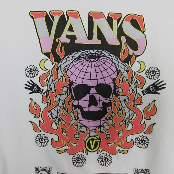 Vans | Worldly Blousant Long Sleeve Graphic Tee Shirt White | Size S - Picture 3 of 10